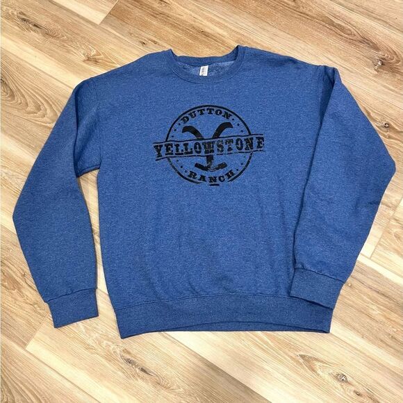 JERZEES Yellowstone Dutton Ranch Blue Sweatshirt Size Medium - Picture 1 of 6